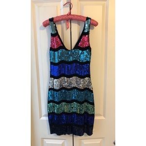 Rainbow striped sequin Dress